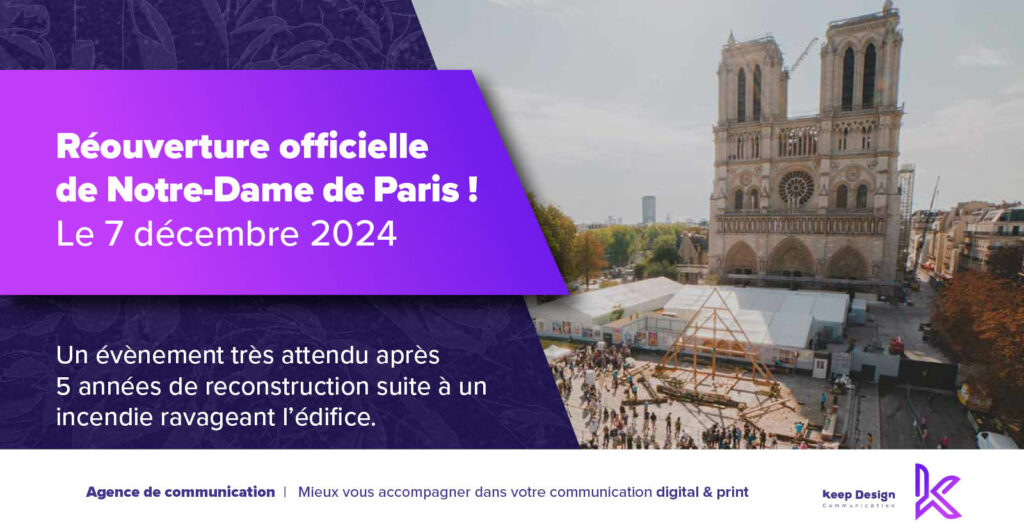 Encart actualité réouverture de Notre-Dame de Paris 2024